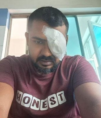 Critically injured Imran fears losing his eyesight forever