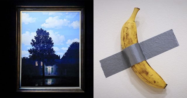 New York auction records expected for a Magritte... and a banana