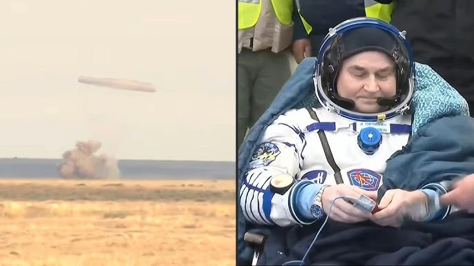 Soyuz spacecraft lands with two Russians, American aboard