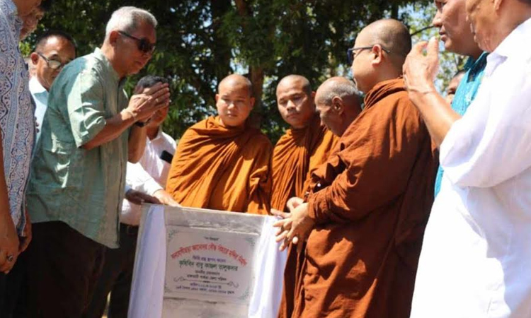 Foundation stone laid for Buddhist temple in Rangamati