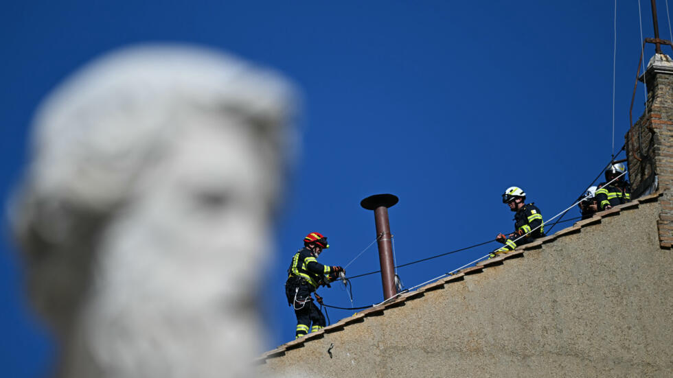 Vatican chimney installed ahead of papal conclave