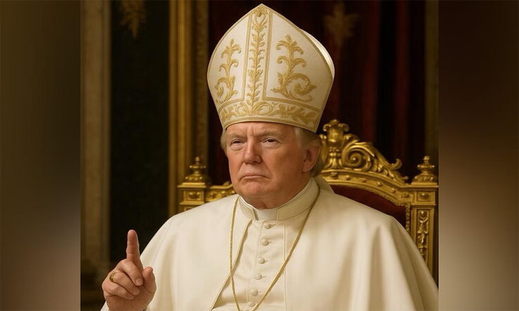 Trump posts spoof picture dressed as pope