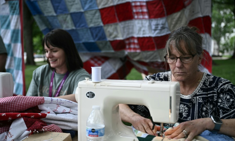 'No one is illegal': Mormon women stage patchwork protest in Washington