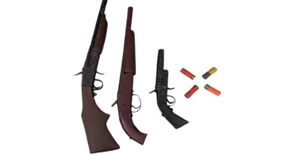 Three firearms, 4 shotgun cartridges recovered in Ctg