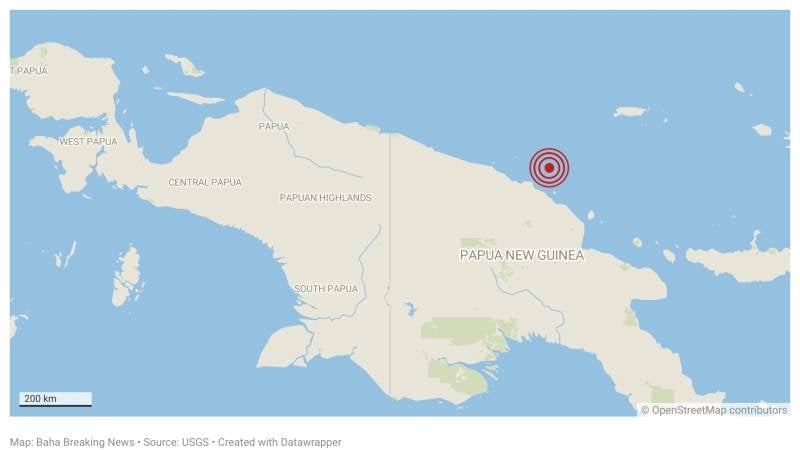 6.4-magnitude quake hits off Papua New Guinea coast: USGS