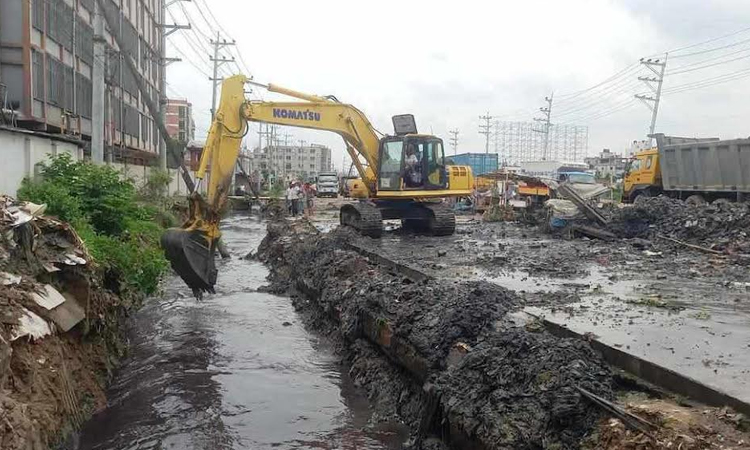 Restoration work of historic Moghar Khal starts in Gazipur to solve water-logging