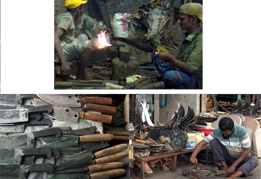 Blacksmiths busy in Barisal sharpening tools ahead of Eid-ul Azha