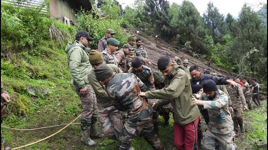 India landslide kills three soldiers after heavy rains