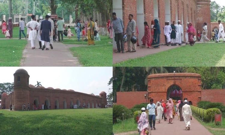 Tourists flock at Satgambuj Mosque, adjacent areas to enjoy Eid vacation
