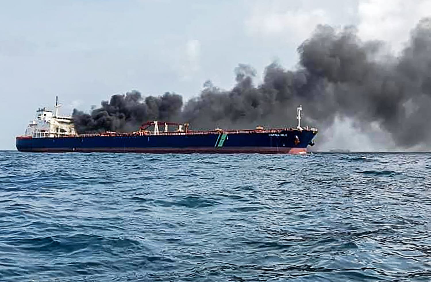 24 rescued as oil tankers collide off UAE, sparking fire
