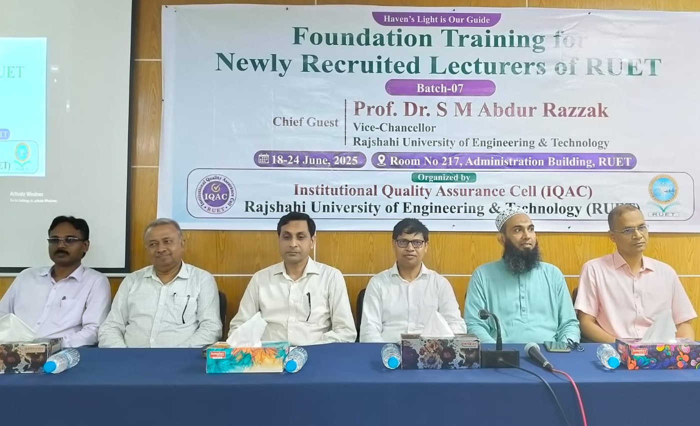 RUET arranges foundation training for 67 new teachers