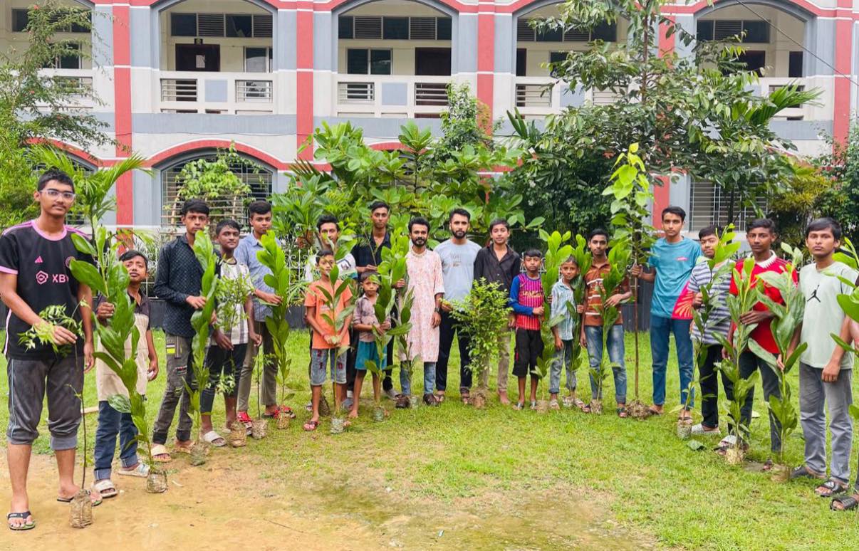 Tree plantation programme ongoing on Zubaida Rahman's birthday