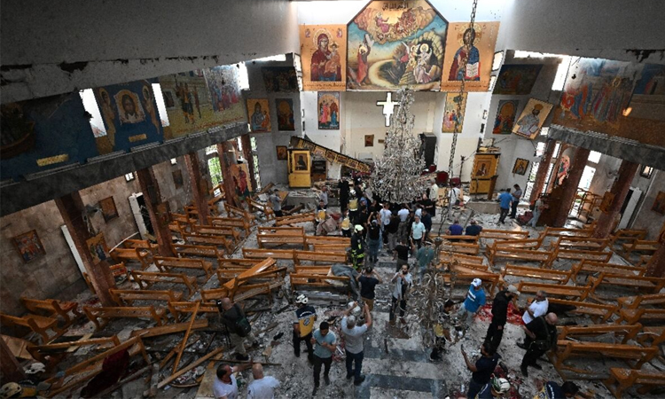 More than 20 killed in suicide attack on Damascus church