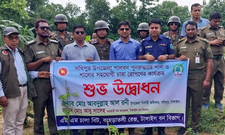 Forest Department launches tree plantation on recovered land in Tangail