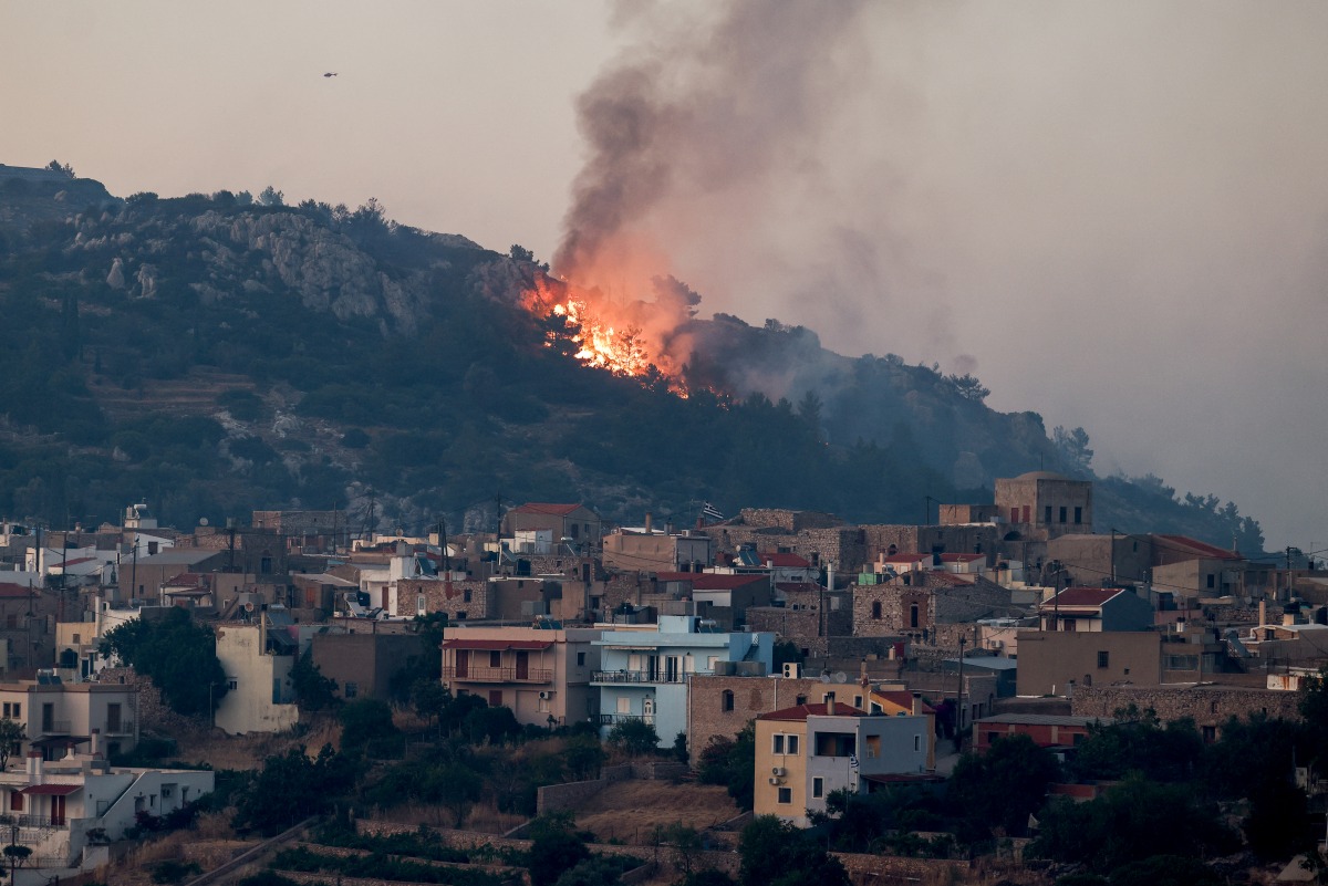 Greek island wildfire rages for fourth straight day