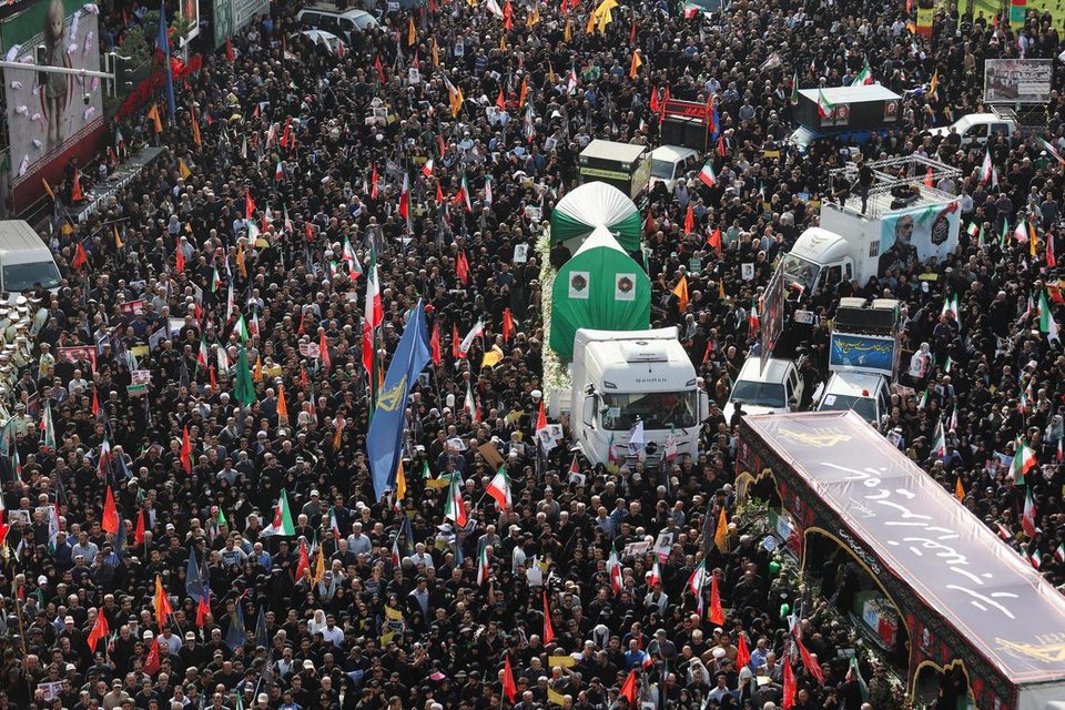 Iran holds state funeral for top brass slain in Israel war