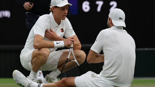 Sinner wins Wimbledon reprieve after Dimitrov injury heartbreak, Djokovic survives