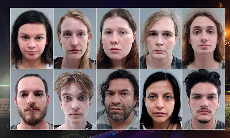 10 charged over attack on Texas detention center