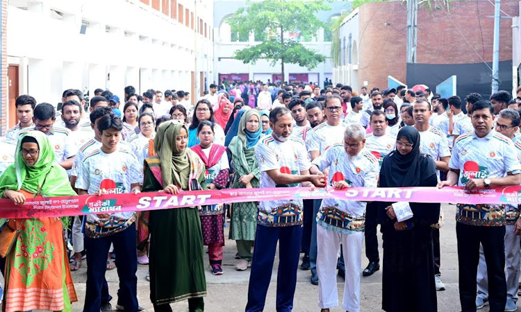 Symbolic marathon commemorating July Mass Uprising held in Rajshahi