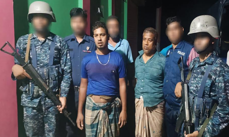 Navy arrests child abuser, seizes illegal nets at Monpura