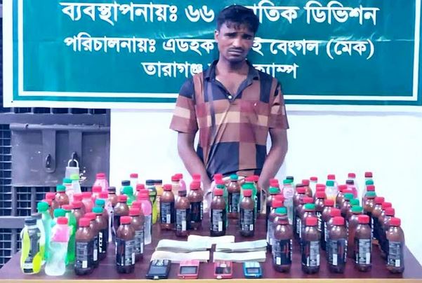 One arrested with huge quantity of liquor in Rangpur