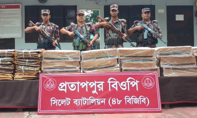 BGB seizes smuggled goods worth Tk 1.20 crore in Sylhet