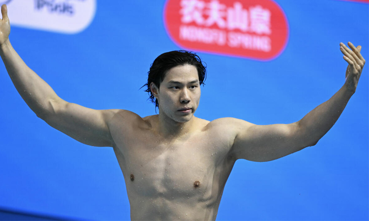 China's Qin wins 'miracle' second breaststroke gold at swim worlds