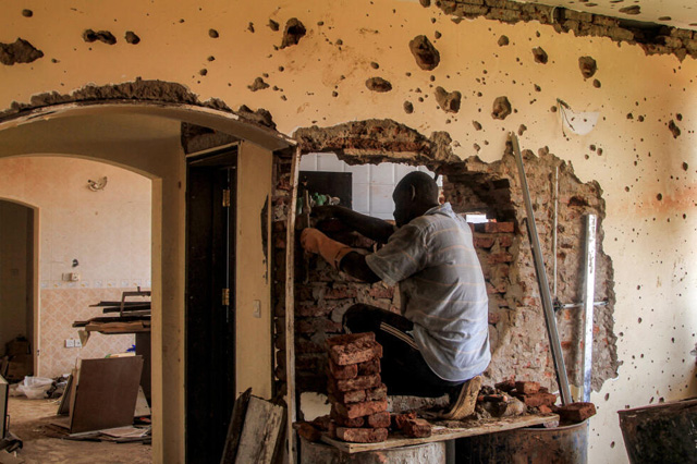 Sudanese lay first bricks to rebuild war-torn Khartoum