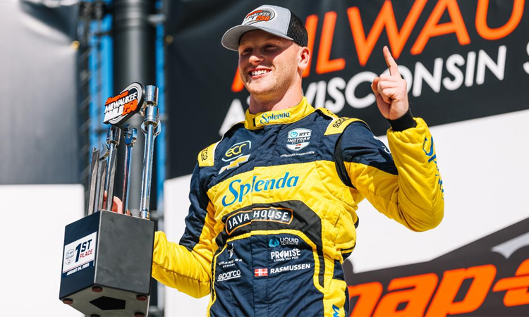 Rasmussen powers past IndyCar champ Palou for first series win in Milwaukee