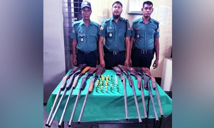 10 guns, 36 cartridges recovered in Rangpur