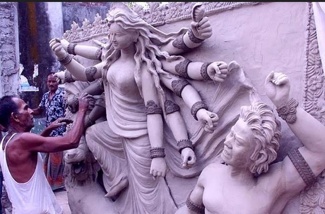 Durga Puja preparations going on in full swing