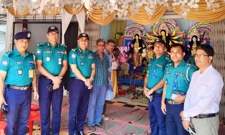Durga puja being celebrated amid festivity in Rajshahi