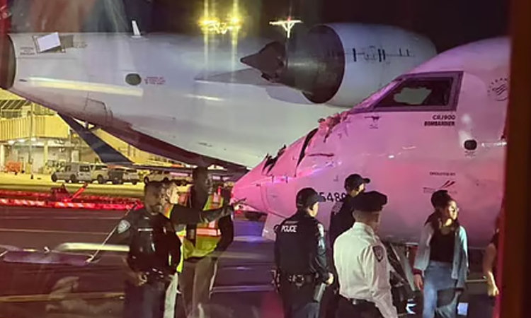 Planes collide on runway at New York's LaGuardia airport