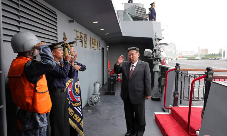 N. Korea's Kim visits destroyer built to 'punish provocations'