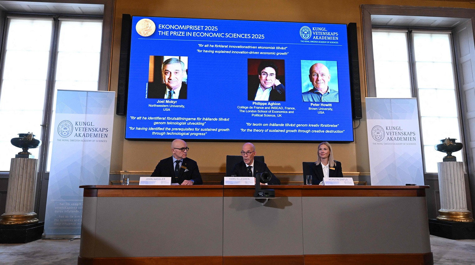Trio wins economics Nobel for work on economic growth