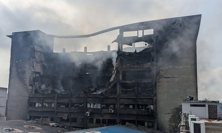 Two probe bodies formed over CEPZ building fire