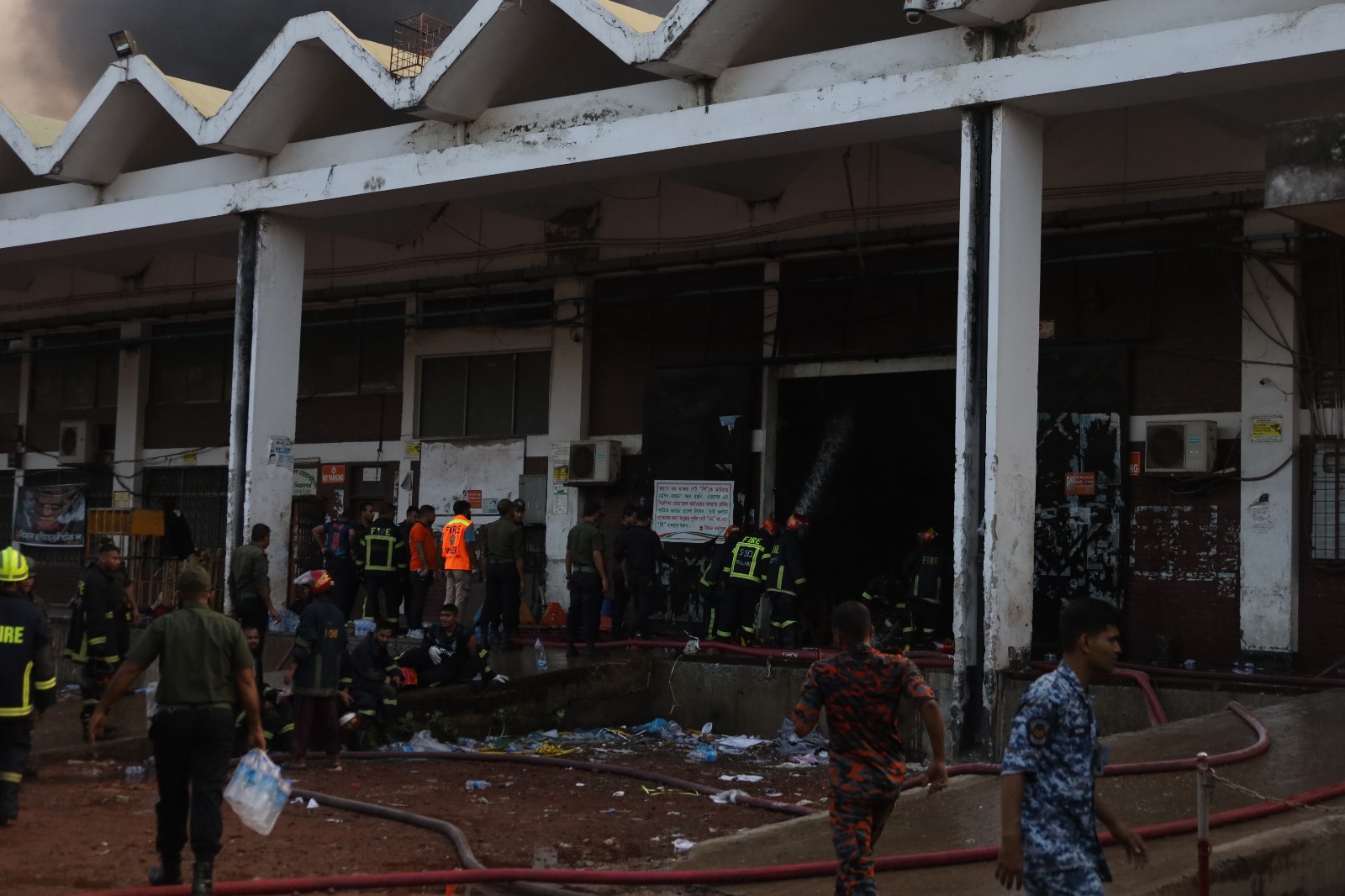 Fire service, armed forces, BGB working to douse HSIA's Cargo Village fire