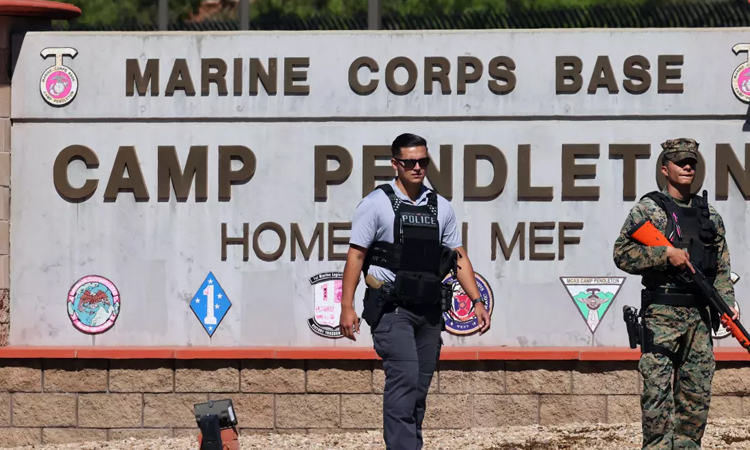 Shrapnel hits California patrol vehicle in US military live fire show