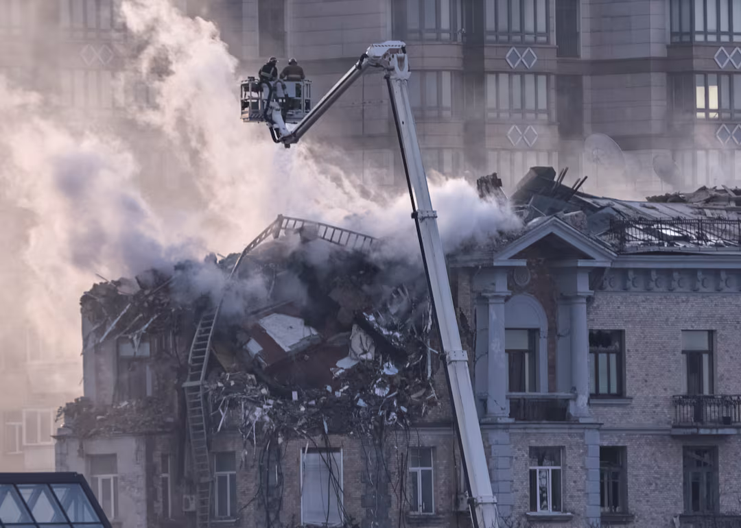 Russian strikes on Ukraine capital kill two