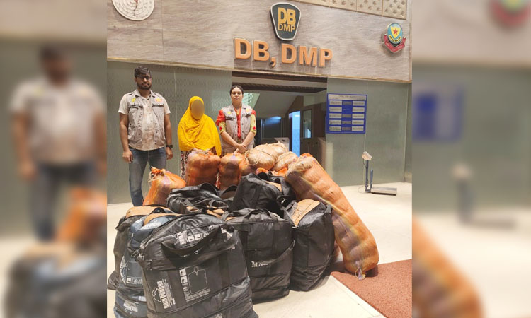 DB arrests a woman with 285 kg of ganja from Uttara