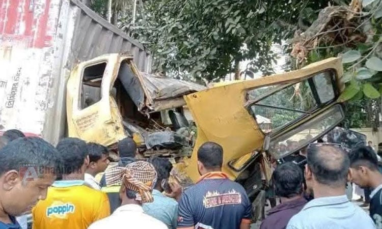 Driver killed after covered van hits tree in Tangail
