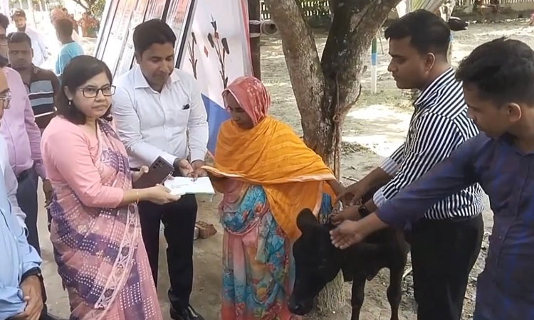Tin, cash distributed among fire-affected families in Madaripur
