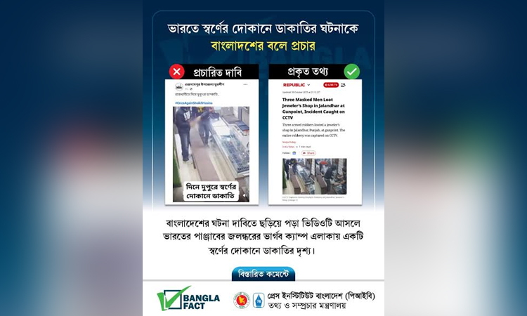 BanglaFact identifies false claim of robbery footage from India as Bangladeshi incident