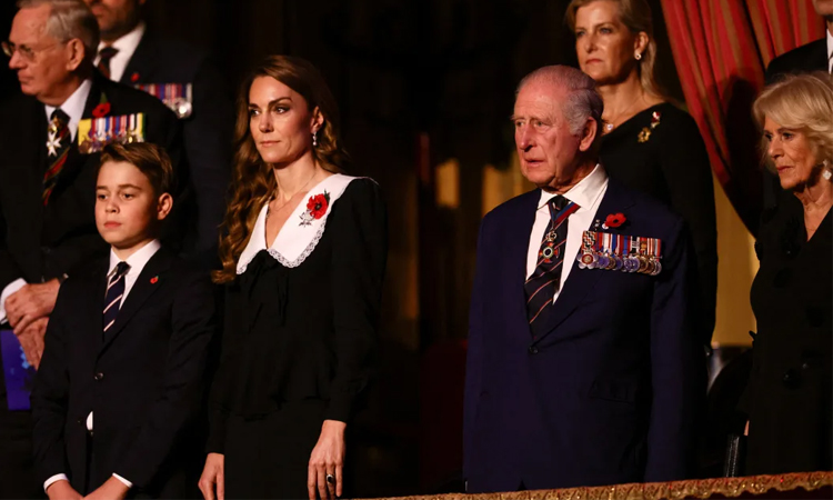 Britain's Prince George attends tribute event for fallen soldiers