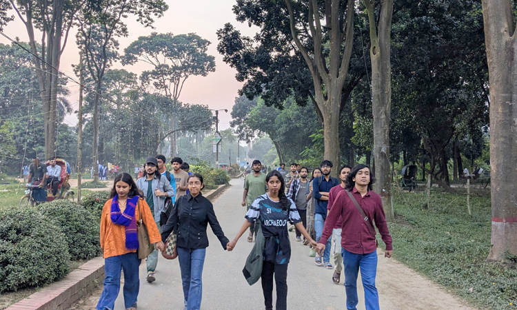 JU students protest fascist AL's anarchy 