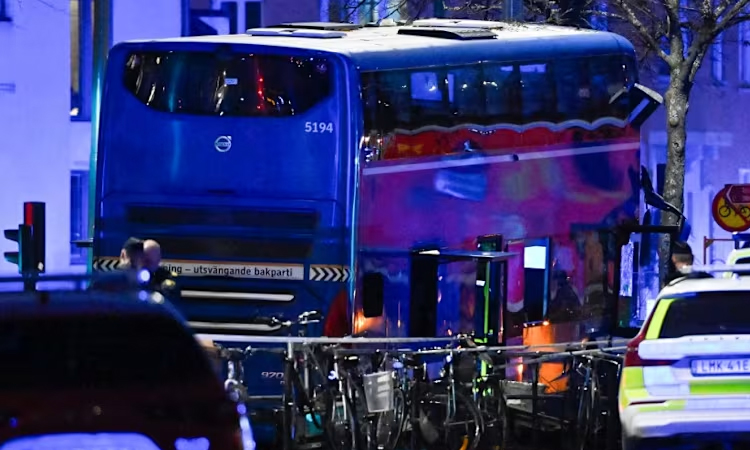 Several killed as Stockholm bus slams into pedestrians 