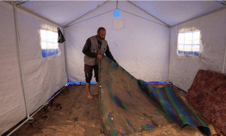 Drenched and displaced: Gazans living in tents face winter downpours
