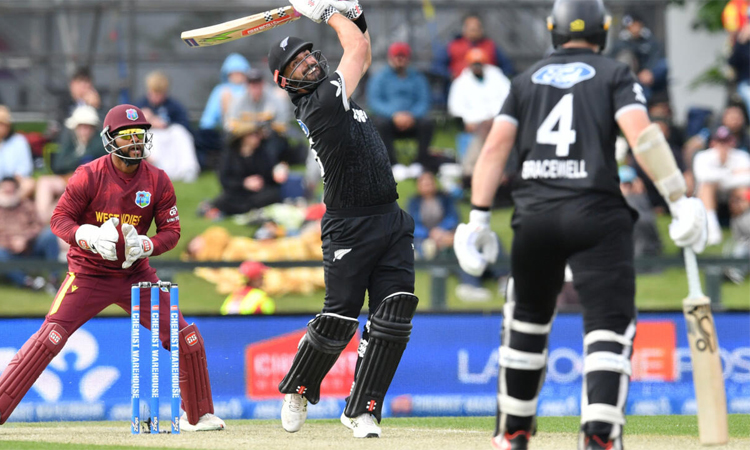 Mitchell ton lifts New Zealand to 269-7 in first Windies ODI
