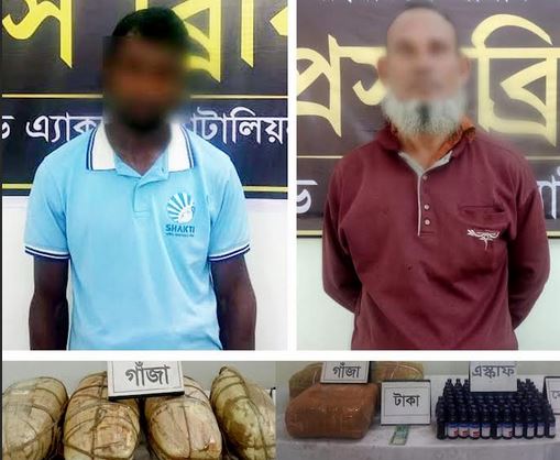 2 held with 31.4-kg ganja, 94 bottles ESKuf in Lalmonirhat