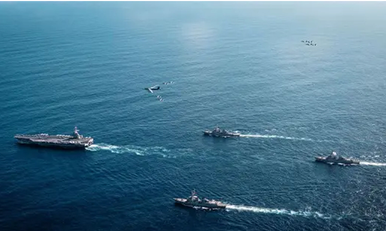 US military says aircraft carrier now in Caribbean